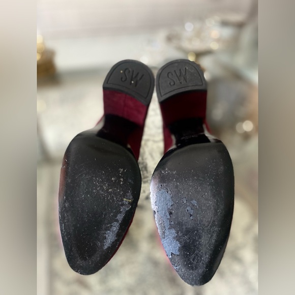 Stuart Weitzman Mary Bordeaux Block Heel Pump Size 7 M - Picture 4 of 5